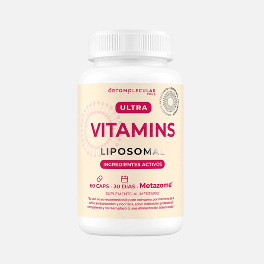 Ultra Vitamins, complejo B, Vitamina A, Vitamina D, Vitamina K. vitamina liposomal metazome, ortomolecular chile, wellplus