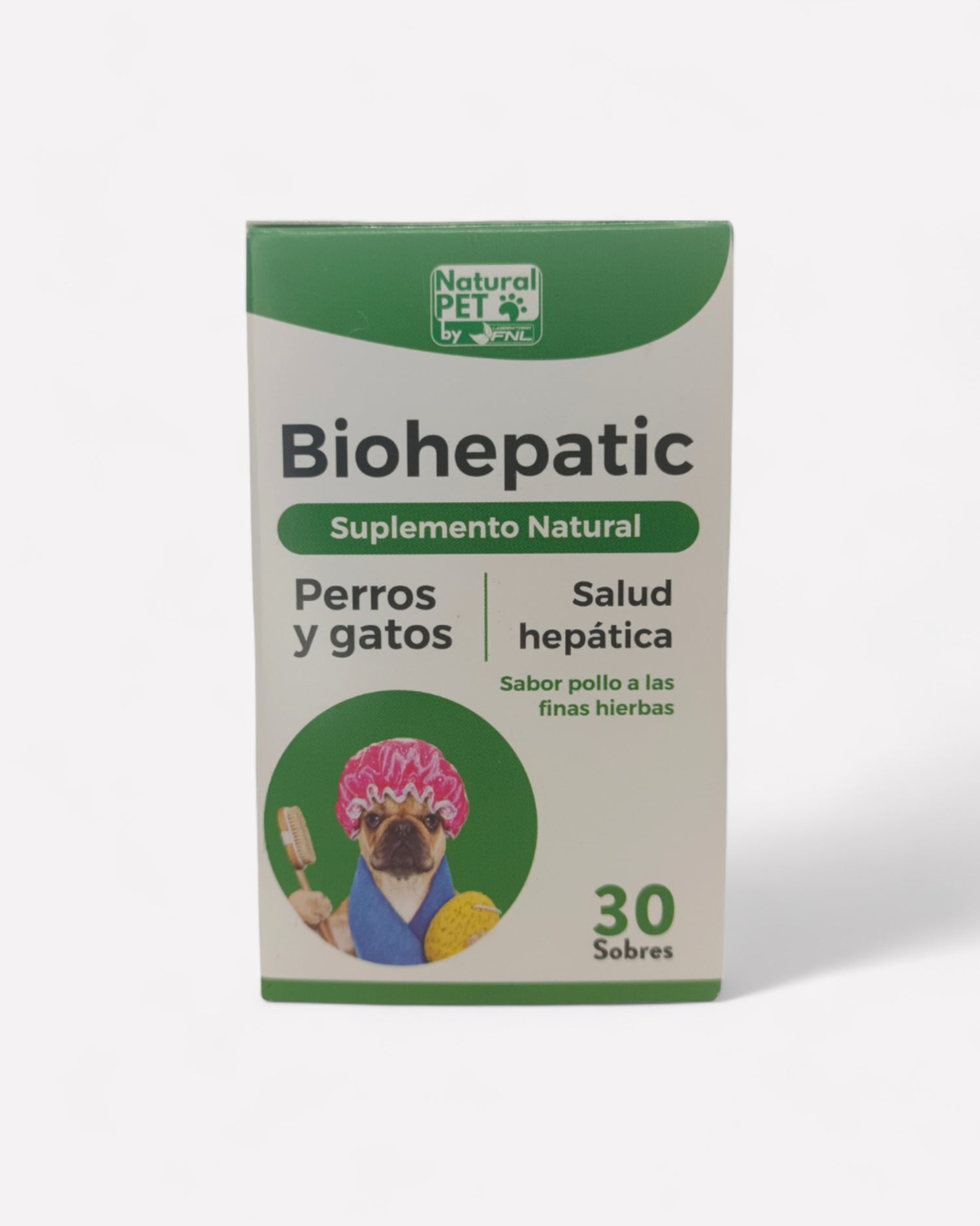 Caja de Biohepatic, 30 sobres, perros y gatos, suplemento natural, Ortomolecular Chile