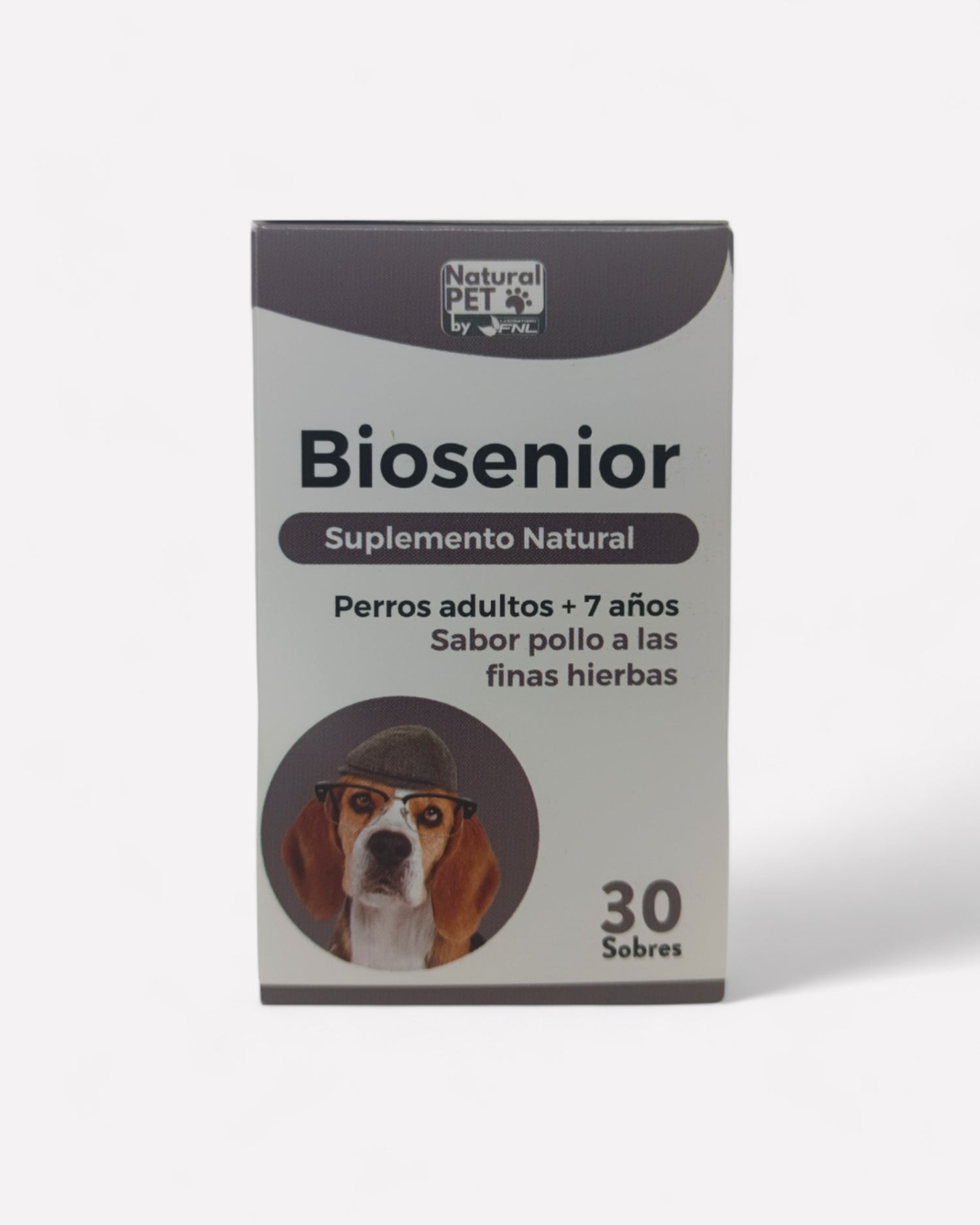Caja de Biosenior, 30 sobres, para perros adultos, suplemento natural, Ortomolecular Chile 