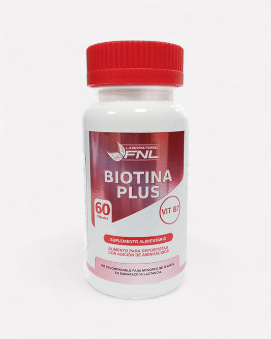 Frasco de Biotina Plus, 60 cápsulas, Ortomolecular Chile 
