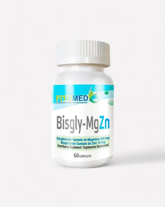 Bisgly MgZn 200 mg/15 mg-60 cáps