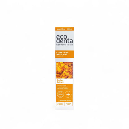 Caja Ecodenta pasta dental blanqueadora con extracto de ámbar, 100 ml, Ortomolecular Chile