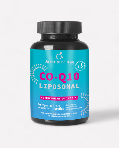 Frasco de Coenzima Q10 liposomal, 60 cápsulas, Ortomolecular Chile 