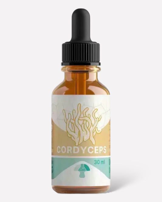 Frasco de vidrio con gotero de Cordyceps en formato líquido, 30 ml, Ortomolecular Chile