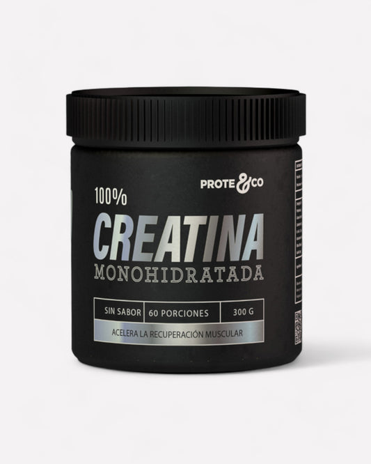 Frasco de Creatina Monohidratada en polvo, 300 gramos, sin sabor, Ortomolecular Chile 
