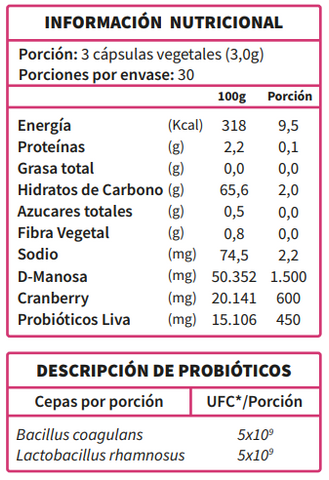 D-Manosa+Cranberry+Probióticos-90 cáps