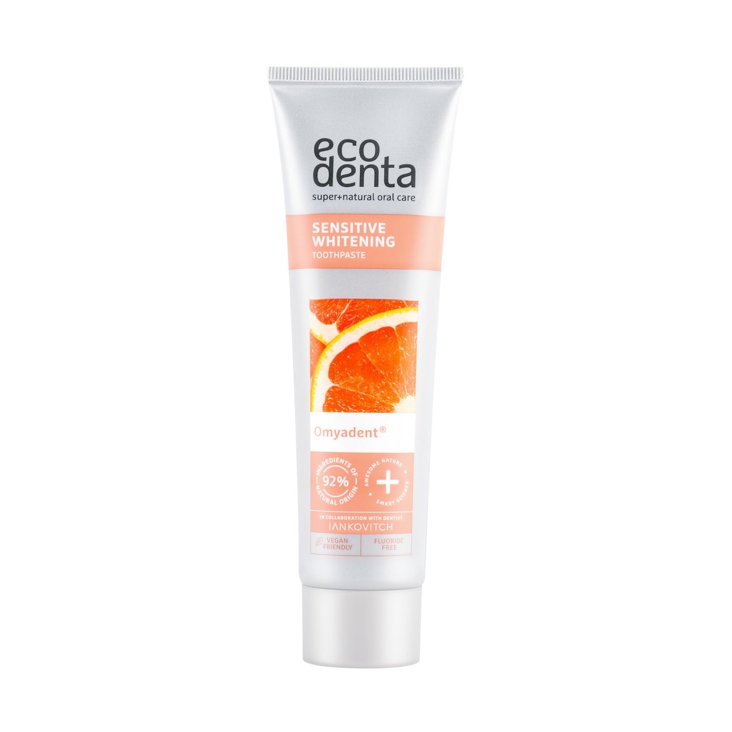 pasta dental para dentes sensibles, blanqueadora, vegano, sin fluor, de origen natural, rda50