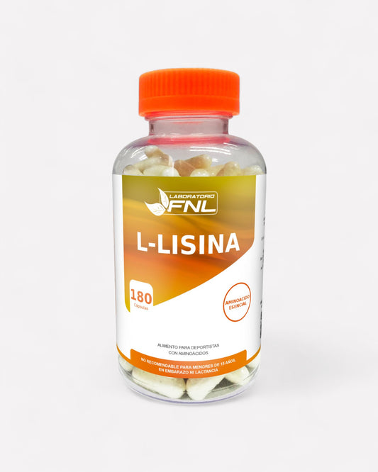 Frasco de L-Lisina 1000 mg, 180 cápsulas, Ortomolecular Chile 