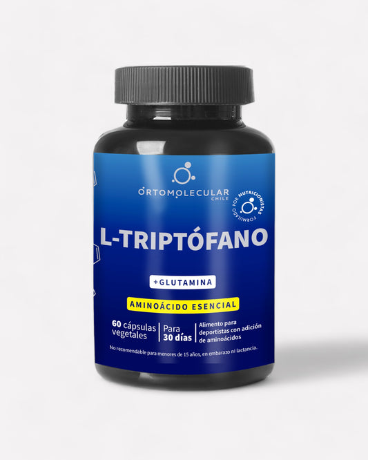 Frasco de L-triptófano+Glutamina, 60 cápsulas, Ortomolecular Chile 