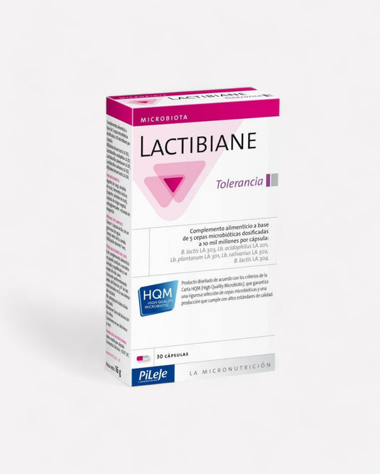 Caja de Lactibiane Tolerance, 30 cápsulas, Ortomolecular Chile 