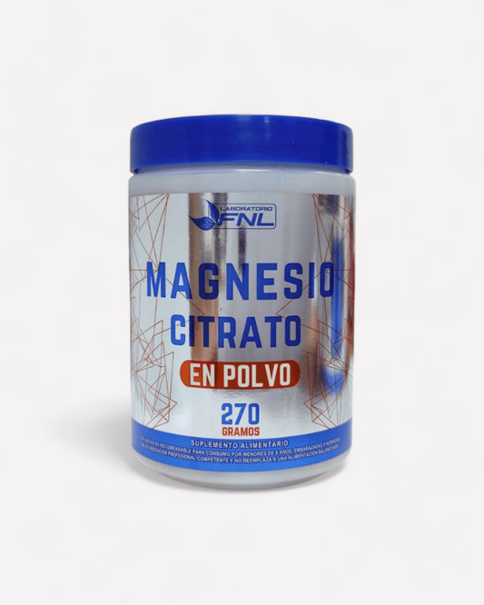 Frasco de Magnesio citrato polvo, 270 gramos, Ortomolecular Chile 