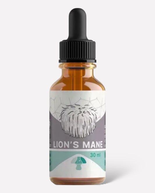 Frasco de vidrio con gotero de Melena de león en formato líquido, 30 ml, Ortomolecular Chile 