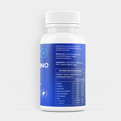 L-triptófano+Glutamina-60 cáps