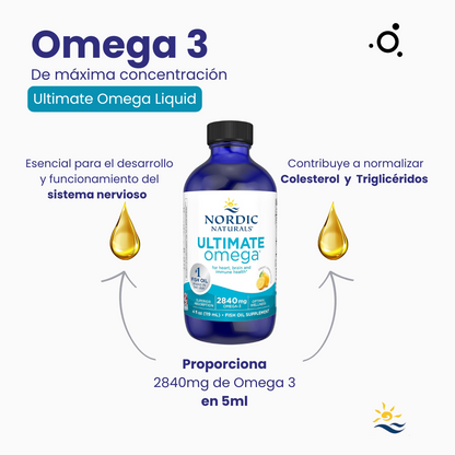 Omega 3 de máxima concentración 2840 mg por 5ml, liquido sabor a limon, el mejor omega 3 del mundo
