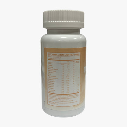 Reverso de frasco Nutrafem con información nutricional y especificación de ingredientes, Ortomolecular Chile 