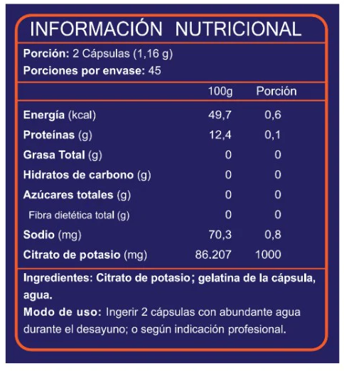 Potasio citrato 1.000 mg-90 cáps