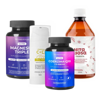 Pack Indispensables (Vitamina C + D, Magnesio Triple, Probióticos, Coenzima q10) + Guía de Suplementación