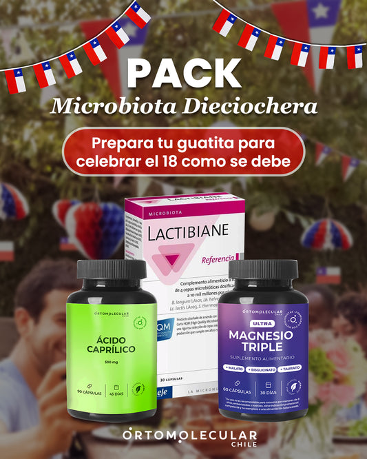 Pack que incluye acido caprilico para la información, magnesio triple de 60 cápsulas y lactibiene reference