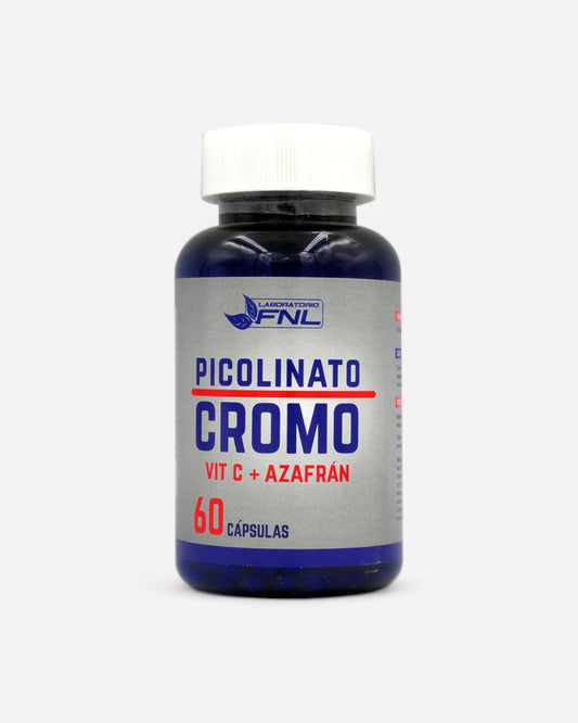 Frasco de Picolinato de cromo+vitamina C+azafrán, 60 cápsulas, Ortomolecular Chile