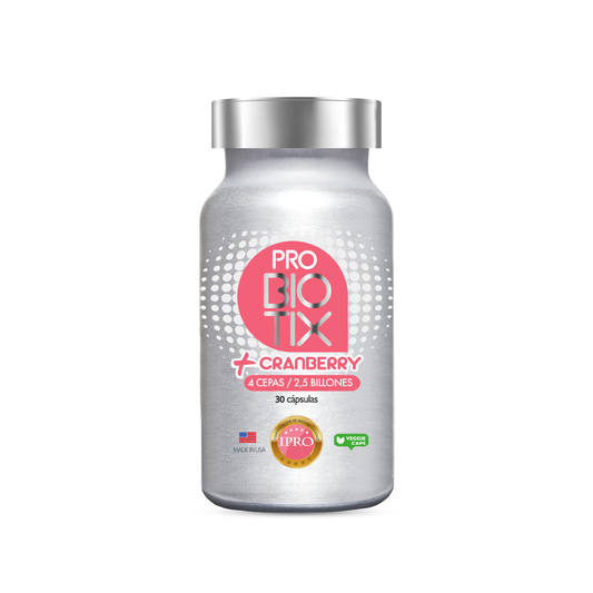 Frasco de probiotics + cranberry, 30 cápsulas, Ortomolecular Chile 