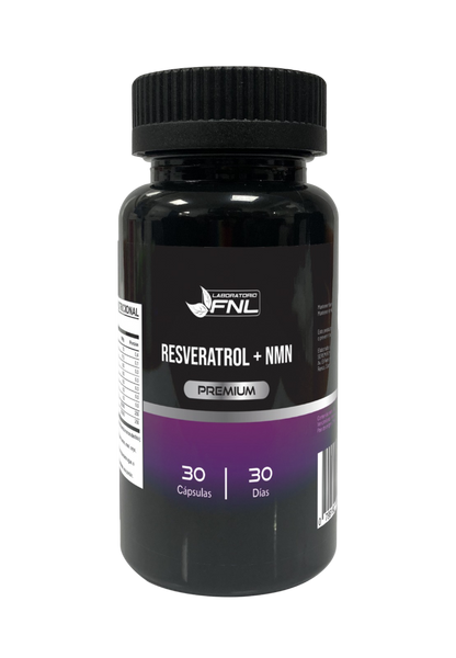 Frasco de Resveratrol 250 mg + NMN 250 mg, 30 cápsulas, Ortomolecular Chile 