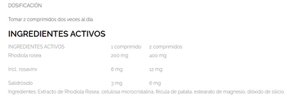 Rhodiola rosea - 90 tabletas