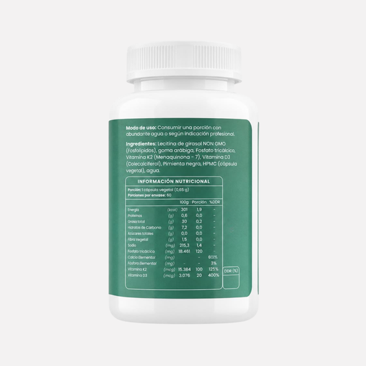 Vitamina d3+k2 menaq7 liposomal 60 capsulas ortomolecularchile 800UI 100mcg K2