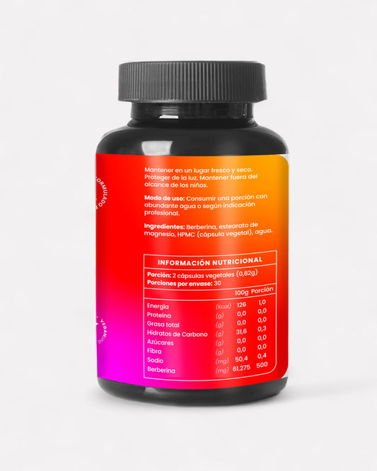 Tabla Nutricional Berberina, compuestos, libre de excipientes