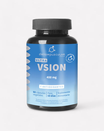 Frasco Ultra vision 400 mg, 60 cápsulas para 60 días, Ortomolecular Chile 