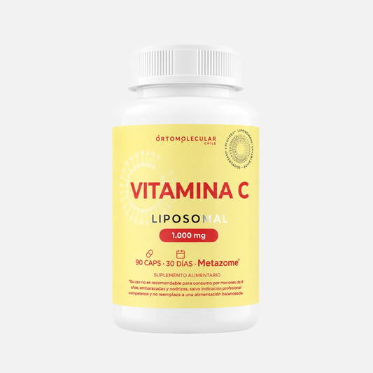 Vitamina C liposomal 1000mg para 30 dias tecnologia metazome, ortomolecularchile wellplus