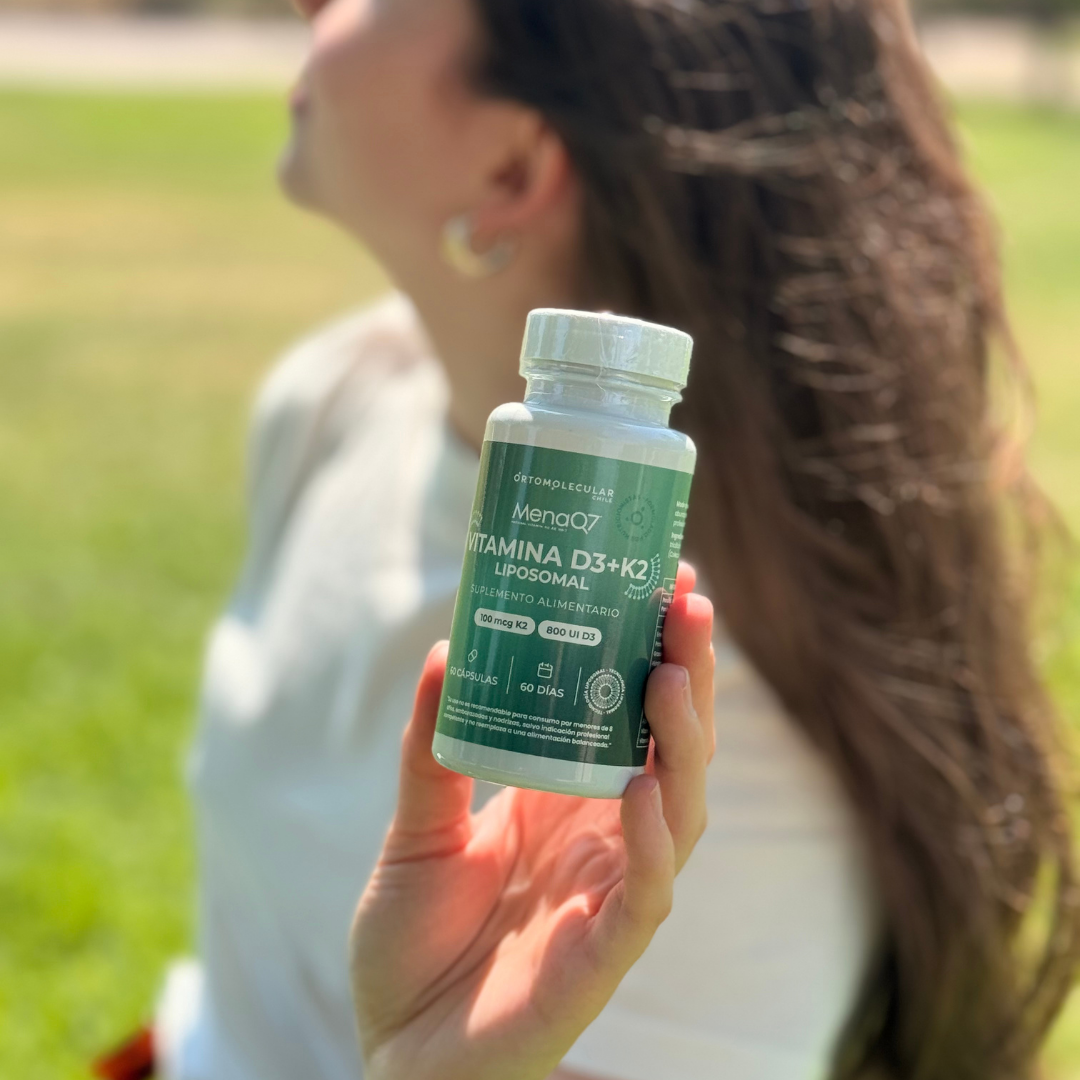 Vitamina d3+k2 menaq7 liposomal 60 capsulas ortomolecularchile 800UI 100mcg K2