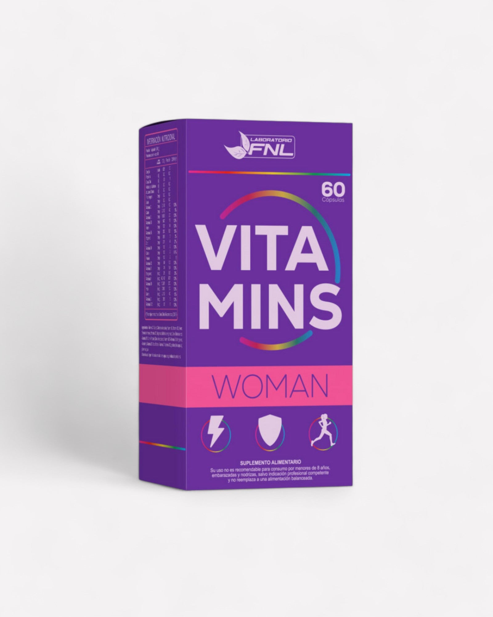 Caja de vitamins women 60 capsulas multivitaminico para mujeres de la marca FNL en ortomolecular chile