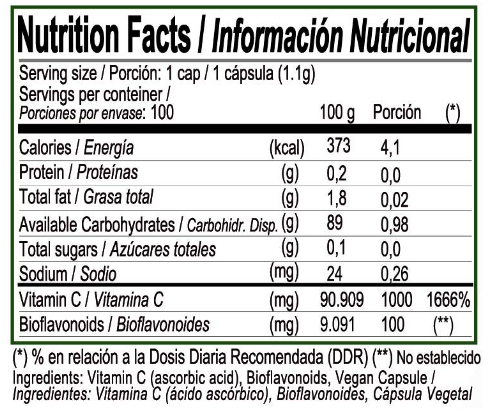 Vitamina C con bioflavonoides 1.000 mg-100 cáps