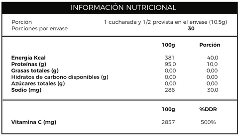 Colágeno hidrolizado+vitamina C-315 grs