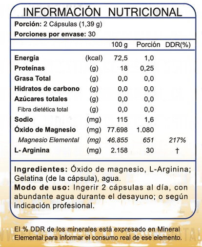 Magnesio aminoquelado-60 cáps