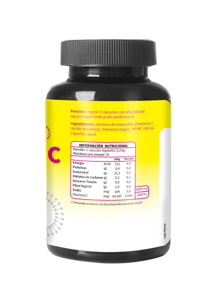 Tabla nutricional Vitamina c Liposomal 1000mg