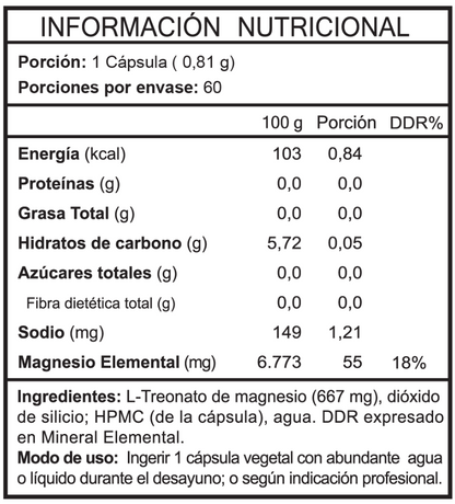 Neo Mag Brain (L-Treonato de Magnesio)-60 cáps