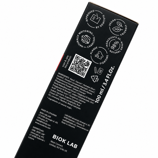 pasta dental de carbon activado con canela, vegano, aprovado por dentistias, ingredientes 99% de origen natural, antiplaca, blanqueamiento natural, sin fluor