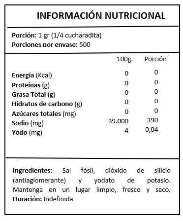 Sal Fósil de los Andes fina-500 grs