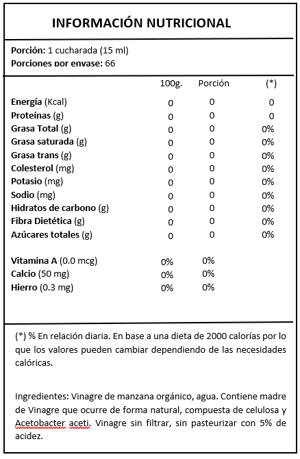 Vinagre de sidra de manzana-1 L