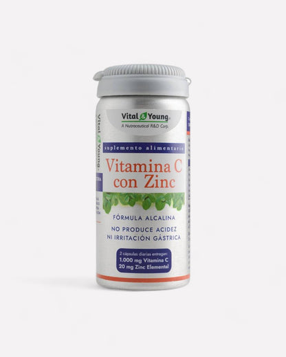 Vitamina C con zinc 1.000 mg/20 mg-60 cáps