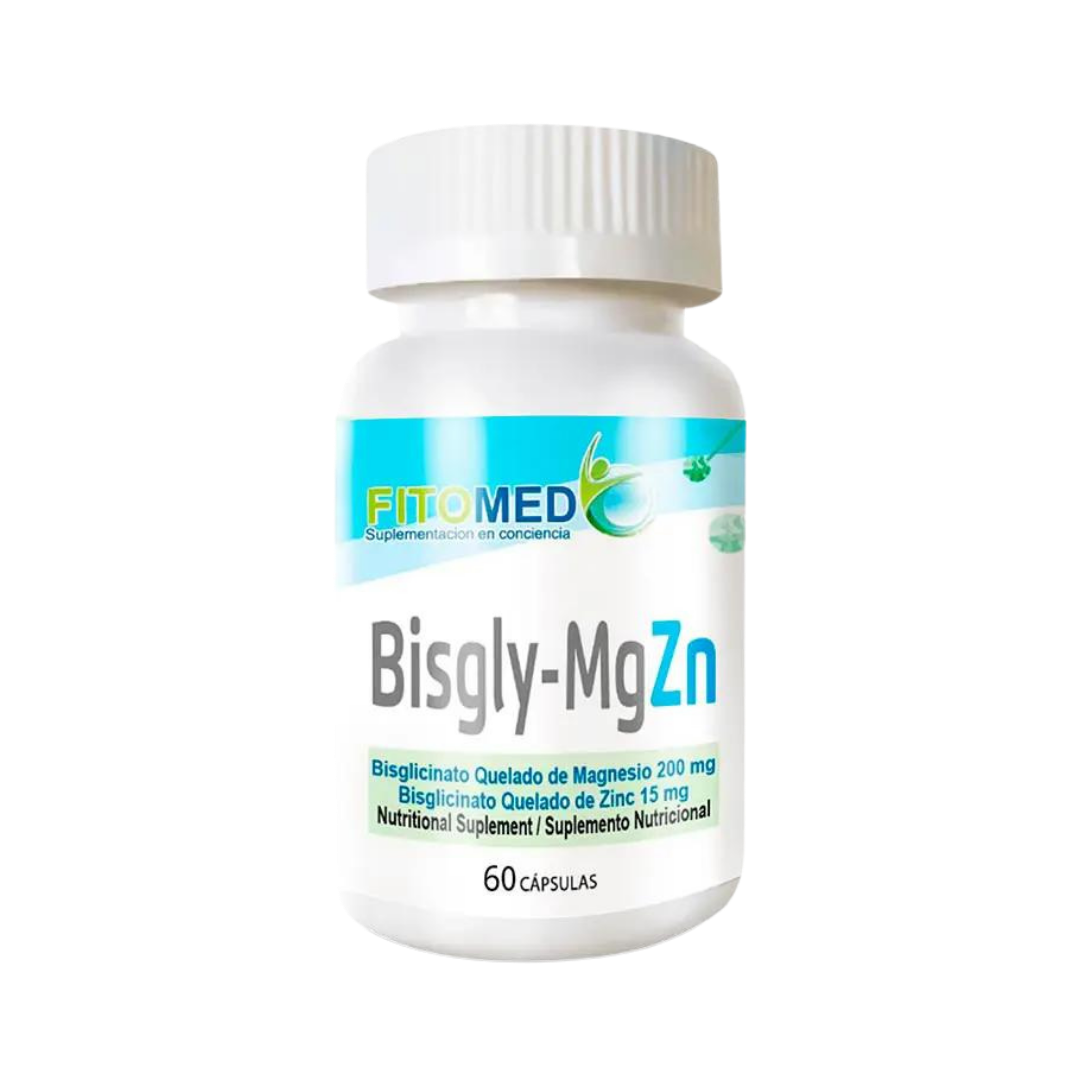 Bisgly MgZn 200 mg/15 mg-60 cáps