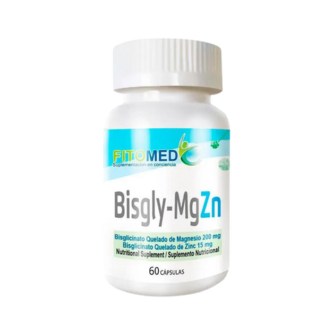 Bisgly MgZn 200 mg/15 mg-60 cáps