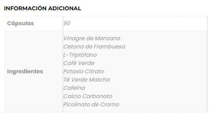 Información adicional e ingredientes de Keto Blue, Ortomolecular Chile 