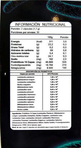 BIOTICS (Pre y Probiótico premium)-60 cáps