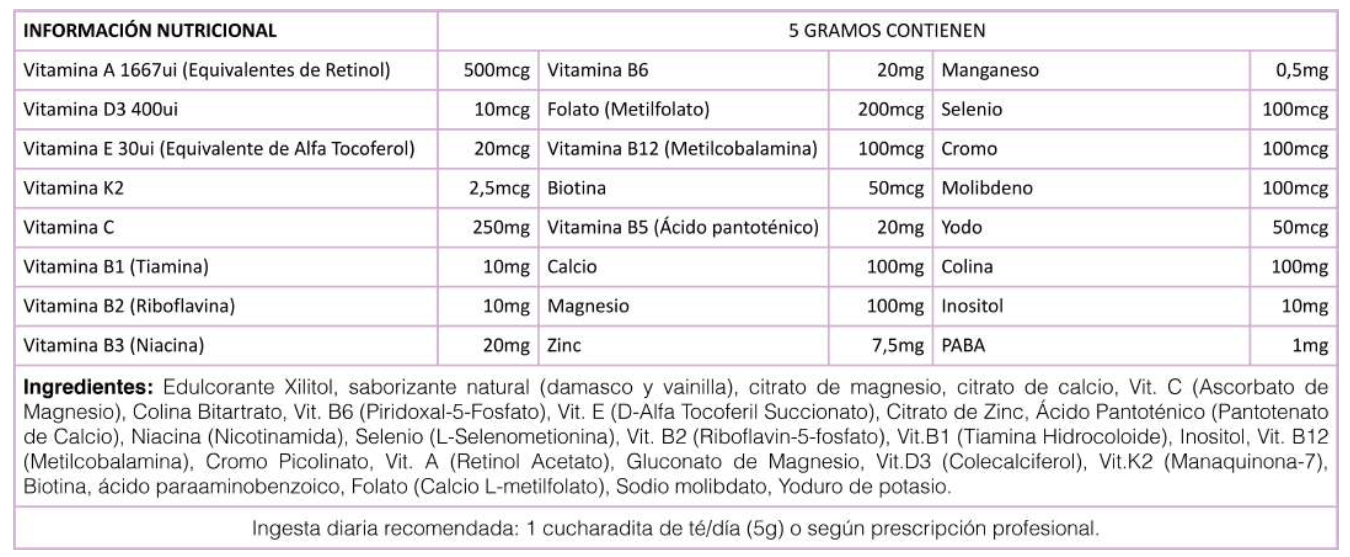 Mindlinx multinutriente polvo-150 grs